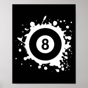 Bassäng 8 ll Bassäng Billiards Logotyp Simple Bass Poster