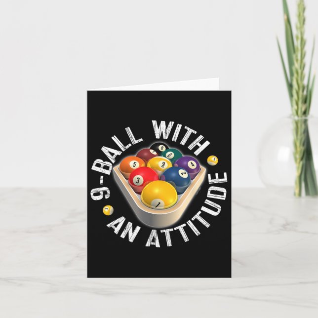 Bassäng 9 Boll med ett Attitydsjöfart Kort (Framsida)