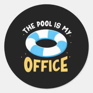 Bassäng är min Office-assistent vid Swimmin Runt Klistermärke