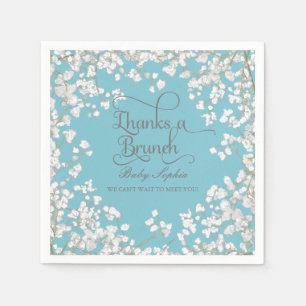 Bassäng Baby Shower Decor Babys Blommigt för andni Pappersservett