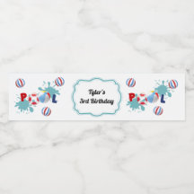 Bassäng Beach Boll Party Vattenflaska-etikett