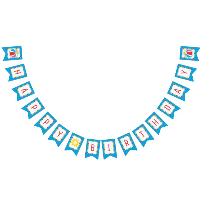 Bassäng Beach Boll-veckodag i Beach-Party Vimplar (Alla)