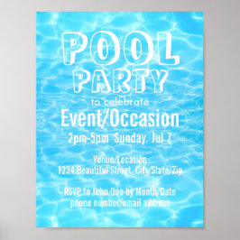 Bassäng Beach Party, den moderna eleganten Party,  Poster