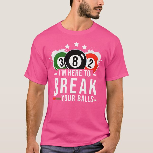 Bassäng Billiard Billard Bassäng Break Bollar Rack T Shirt (Framsida)