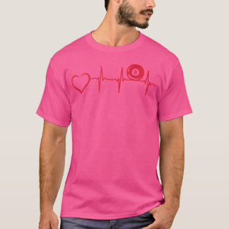 Bassäng Billiard Heartslag Heart 8-Boll Bassäng Bi T Shirt
