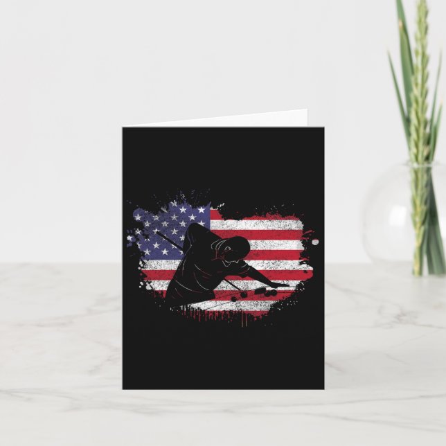 Bassäng Billiard Shirt - American Flagga Billiard  Kort (Framsida)
