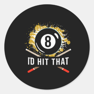 Bassäng Billiard Shirt - Biliard Bassäng 8 Ll Play Runt Klistermärke