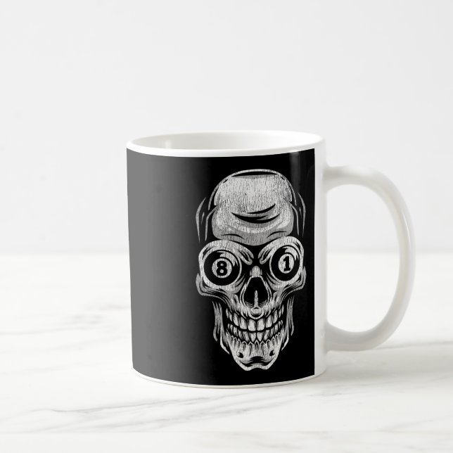 Bassäng Billiard Snooker Player Skull 8 och 9 Kaffemugg (Höger)