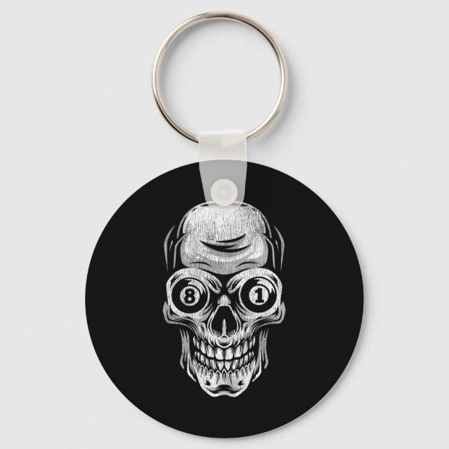 Bassäng Billiard Snooker Player Skull 8 och 9 Nyckelring (Framsida)