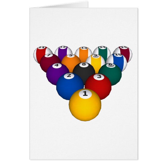 Bassäng: Billiardbollar: Biljard: Hälsningskort (Framsidan)