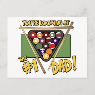 Bassäng/Billiards #1 Pappa Fars dag Gift Vykort