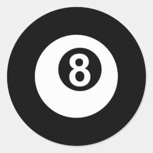 Bassäng Billiards 8 Boll Runt Klistermärke