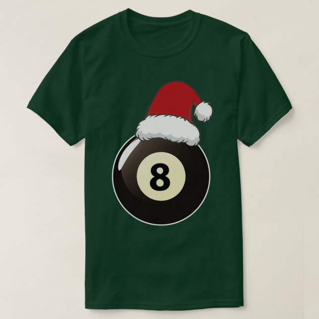Bassäng Billiards Älskare Santa Hat Sport jul 20 T Shirt (Design framsida)