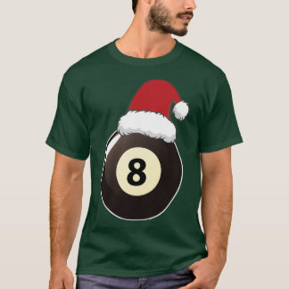 Bassäng Billiards Älskare Santa Hat Sport jul 20 T Shirt