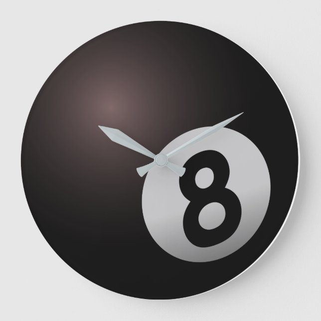 Bassäng Billiards Åtta 8 Boll Stor Klocka (Framsida)