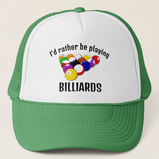 Bassäng Billiards Design Hat Keps (Framsida)