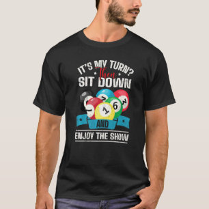 Bassäng Billiards Player Cue Stick Snooker som säg T Shirt