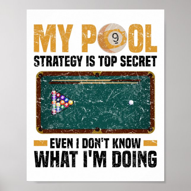 Bassäng Billiards Snooker Cue Player 12 Poster (Framsidan)