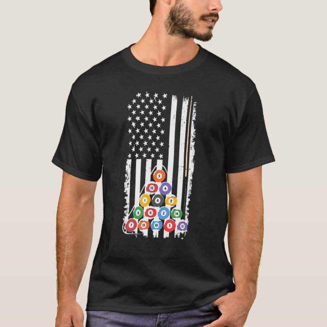 Bassäng Billiards Snooker Player Team American US  T Shirt (Framsida)