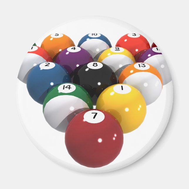 Bassäng Bollar / Billiards: 3D-modell: Magnet (Framsidan)