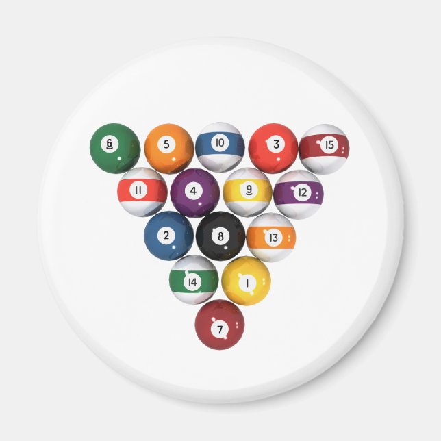 Bassäng Bollar / Billiards: 3D-modell: Magnet (Framsidan)