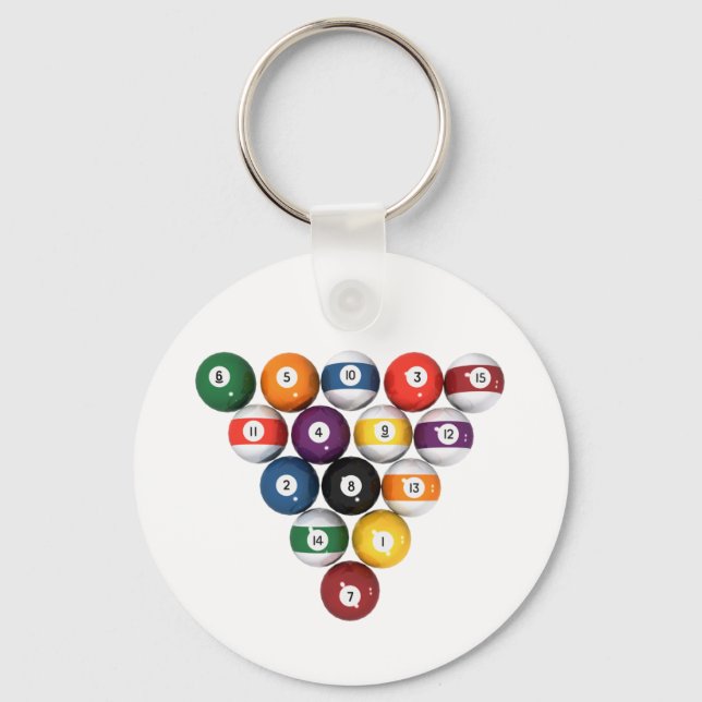 Bassäng Bollar / Billiards: 3D-modell: Nyckelring (Framsida)