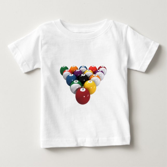 Bassäng Bollar / Billiards: 3D-modell: T-shirt (Framsida)