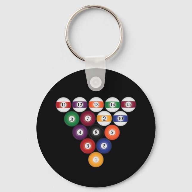 Bassäng Bollar / Billiards: Nyckelkedjor Nyckelring (Framsida)