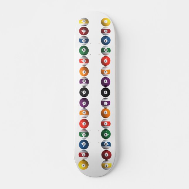 Bassäng Bollar / Billiards: Skateboard för Anpassn Bräda 20 Cm (Framsida)