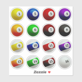 Bassäng-Bollar-numrerad Fullt Klistermärken