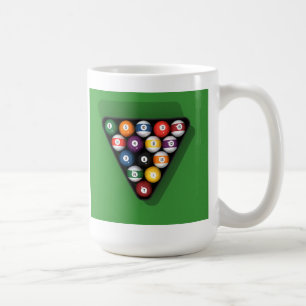 Bassäng Bollar på Grönt Felt Billiards Bord: Kaffemugg