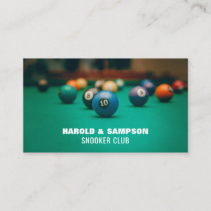Bassäng Bord, Bassäng & Snooker Player/Klubb Visitkort