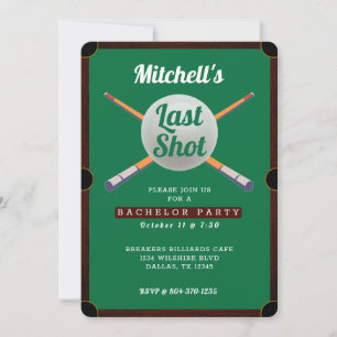 Bassäng Bord Billiards Bachelor Party Inbjudningar