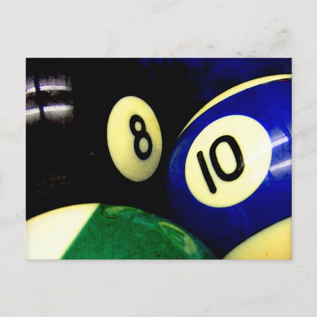 Bassäng Bord Bollar Grunge Stil Vykort (Framsida)