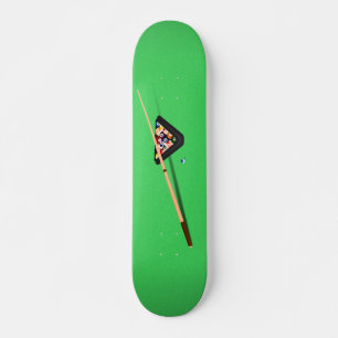 Bassäng Bord Cue Stick och Bollar Mini Skateboard Bräda 18,5 Cm