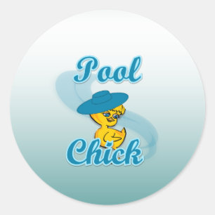 Bassäng Chick #3 Runt Klistermärke