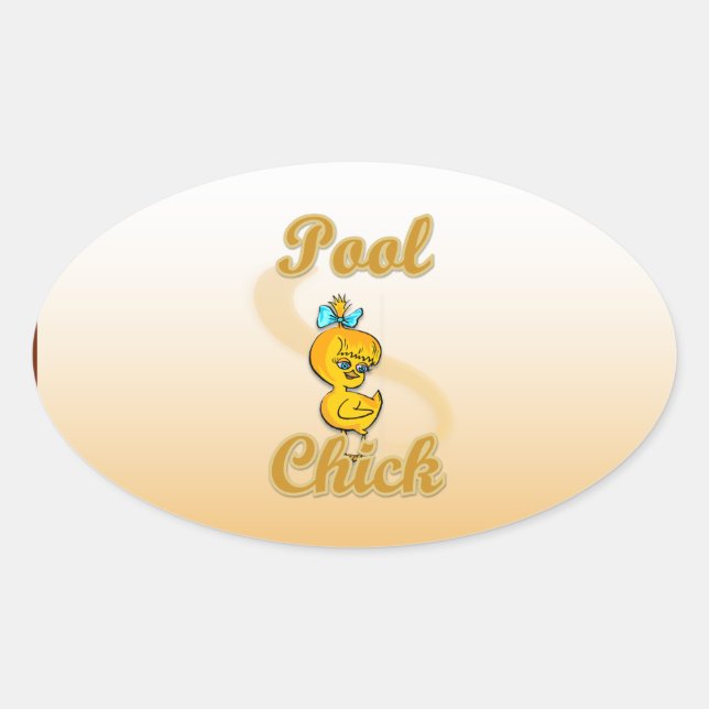 Bassäng Chick Ovalt Klistermärke (Framsida)