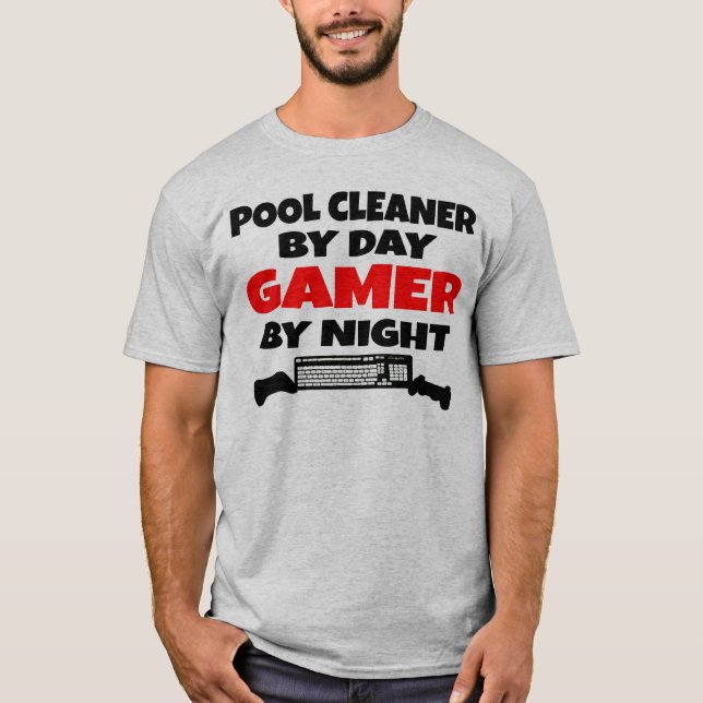 Bassäng Cleaner Gamer T Shirt (Framsida)