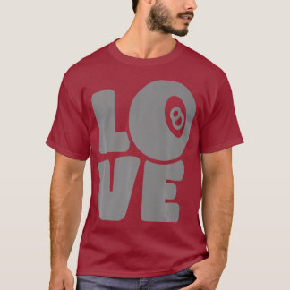 Bassäng Darts Billiards Graphic Decor Kärlek Bassä T Shirt