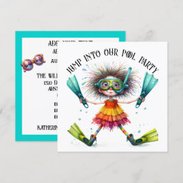 BASSÄNG eller Beach PARTY Inbjudningar