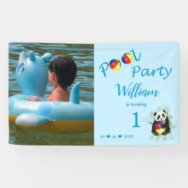 Bassäng Födelsedagsfest Cute Panda som spelar Boll