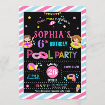 Bassäng Födelsedagsfest Girl Summer Beach Simma