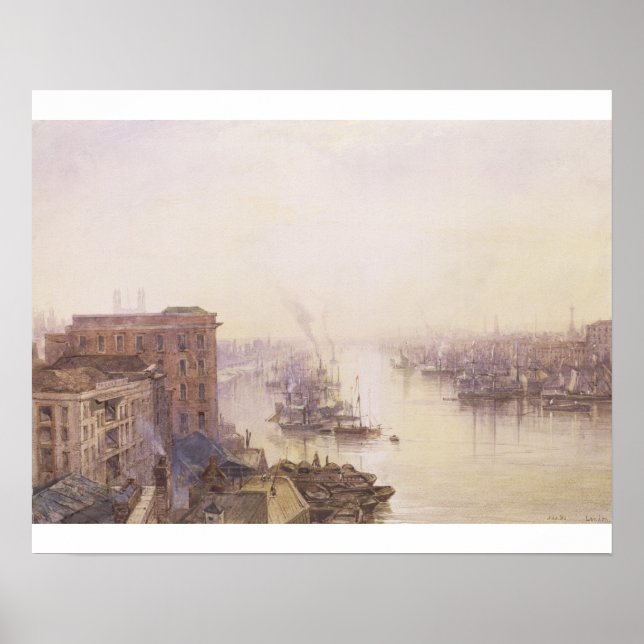 Bassäng från Adelaide Hotel, London Bridge Poster (Framsidan)