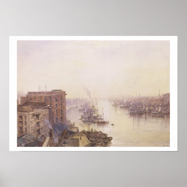 Bassäng från Adelaide Hotel, London Bridge Poster (Framsidan)