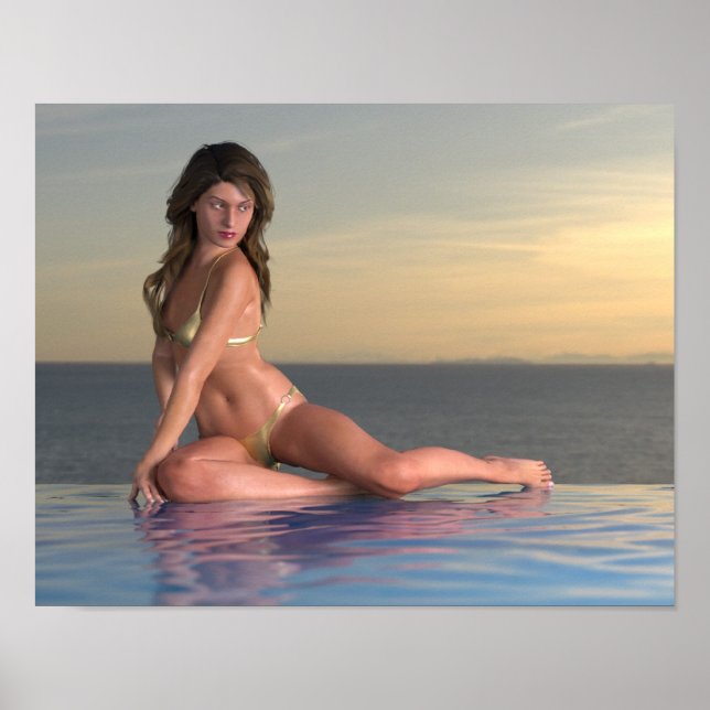 Bassäng Girl Reby Himlar Poster (Framsidan)