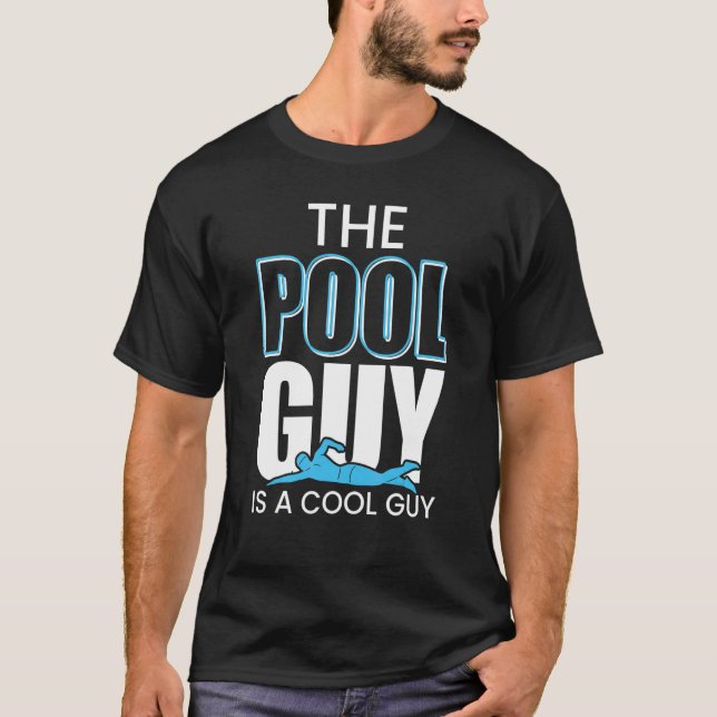 Bassäng Guy är en coola Guy T Shirt (Framsida)
