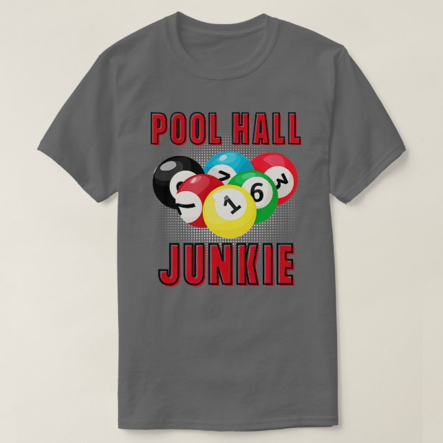 BASSÄNG HALL JUNKIE ROLIGT BILLIARDS BASSÄNG T SHIRT (Design framsida)