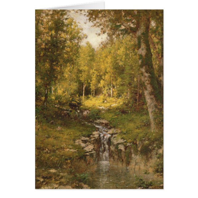 Bassäng i skogen hälsningskort (Framsidan)