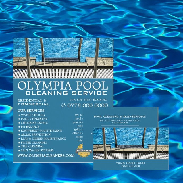 Bassäng Ladder, Swimming Bassäng Städning reklam Flygblad (Skapare uppladdad)