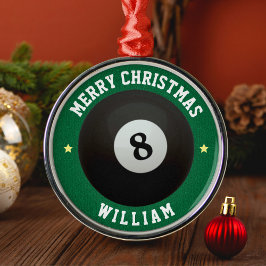 Bassäng miljarder 8 Boll Grönt God jul Julgransprydnad Metall